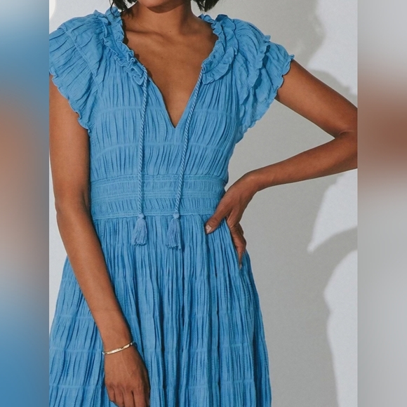 Cleobella Sunset Teracotta Tiered Ruffle Maxi Dress - Picture 9 of 9